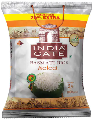 INDIA GATE SELECT 5Kg+1Kg FREE